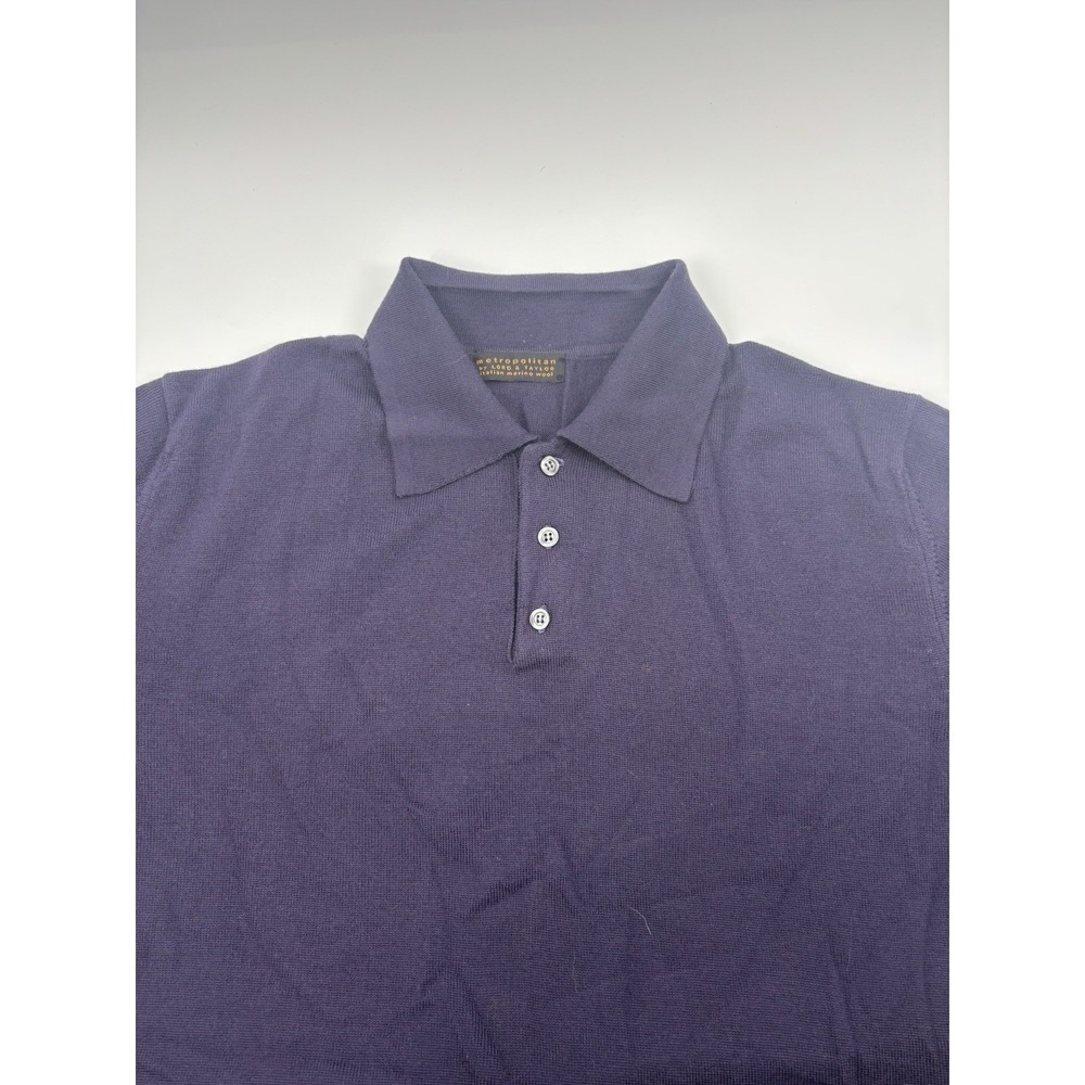 Metropolitan Lord & Taylor Italian Merino Wool Sweater Mens Large Purple